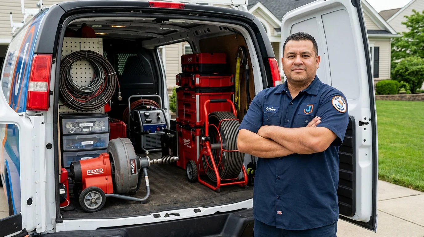 Professional drain cleaning equipment and Johns Plumbing LLC plumber in Savage